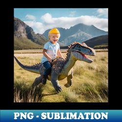 a boy and his baby t-rex - creative sublimation png download - capture imagination with every detail