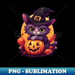 Cute cat halloween - Vintage Sublimation PNG Download - Bold & Eye-catching