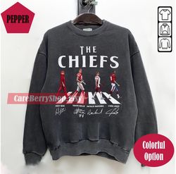 Chiefs Walking Abbey Road Signatures Football sweatshirt, Andy Reid, Travis Kelce, Patrick Mahomes, Chris Jones, Kansas