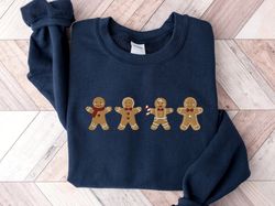 Embroidered Gingerbread Cookies Sweatshirt, Gingerbread Christmas Embroidered Sweatshirt, Christmas Sweatshirt, Funny Ch