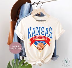 Kansas Basketball Shirt - Retro Kansas Basketball Shirt - Vintage Kansas Shirt - Lawrence Kansas - Kansas Shirt - Colleg