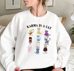 Karma is a Cat,Concert Shirt,Fan Shirt,Music Albums As Books T-Shirt,Lover Merch Tee,Music Shirt,Floral TS Merch Top,Mus