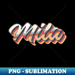 Mila name - cool 70s retro font surf style design - High-Resolution PNG Sublimation File - Perfect for Sublimation Mastery