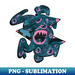 alien monster with multiple eyes and sharp teeth - exclusive sublimation digital file - instantly transform your sublimation projects