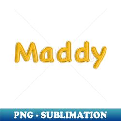 gold balloon foil maddy name - premium sublimation digital download - revolutionize your designs