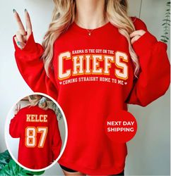 Karma is the guy on the Chiefs T-Shirt and Sweatshirt Travis Kelce and Taylor Swift Era Kansas City Chiefs Era Karma Tay