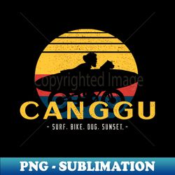 Canggu Bali - surf bike dog sunset - High-Resolution PNG Sublimation File - Perfect for Personalization