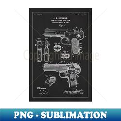 Browning automatic pistol - 1899 Patent - aP01 - Instant PNG Sublimation Download - Perfect for Personalization