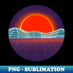 Neon Sunset In Neon World - Digital Sublimation Download File - Create With Confidence