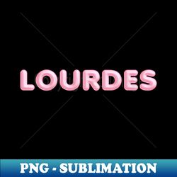 lourdes name pink balloon foil - instant png sublimation download - create with confidence