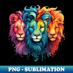 Bold Colorful Lion Face Graphic - Signature Sublimation PNG File - Boost Your Success with this Inspirational PNG Download