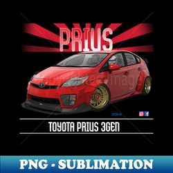Toyota Prius 2JZ Red - High-Quality PNG Sublimation Download - Instantly Transform Your Sublimation Projects