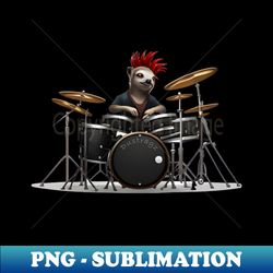 Rocker Sloth Drummer - Modern Sublimation PNG File - Perfect for Sublimation Art