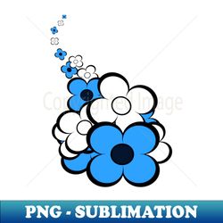 Blue and White Flowers - Premium PNG Sublimation File - Stunning Sublimation Graphics