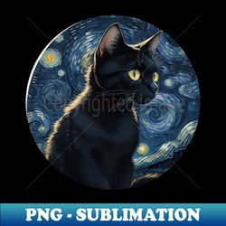Van Gogh Starry Night Catscape - Creative Sublimation PNG Download - Perfect for Sublimation Mastery