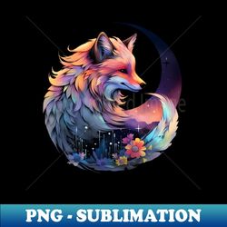 Moon Fox - Digital Sublimation Download File - Capture Imagination with Every Detail