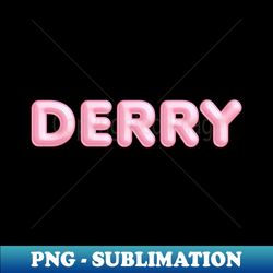derry name pink balloon foil - vintage sublimation png download - unleash your creativity