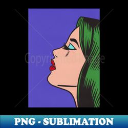 Green Hair Comic Girl - Aesthetic Sublimation Digital File - Perfect for Personalization