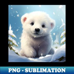 cute polar bear - cute baby animals - high-resolution png sublimation file - add a festive touch to every day