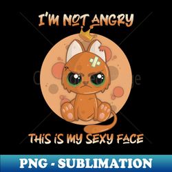 Im Not Angry This is My Sexy Face Yellow Orange Cat Looking Angry - Creative Sublimation PNG Download - Unleash Your Inner Rebellion