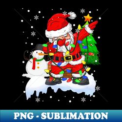 Ugly Sweater Christmas Lights Dabbing Santa Snowman Xmas - PNG Sublimation Digital Download - Spice Up Your Sublimation Projects