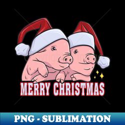 Two small pigs in christmas hats - Digital Sublimation Download File - Transform Your Sublimation Creations