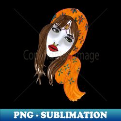 orange head wrap nose ring girl - artistic sublimation digital file - bold & eye-catching