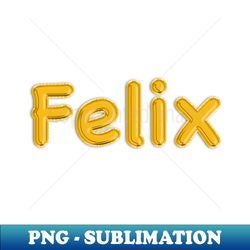 gold balloon foil felix name - png sublimation digital download - unlock vibrant sublimation designs