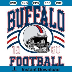 Vintage Buffalo Football 1960 SVG Cutting Digital File