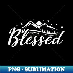 Blessed Cursive Calligraphy Script - PNG Transparent Sublimation Design - Stunning Sublimation Graphics