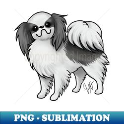Dog - Japanese Chin - Black and White - PNG Transparent Sublimation File - Unleash Your Inner Rebellion