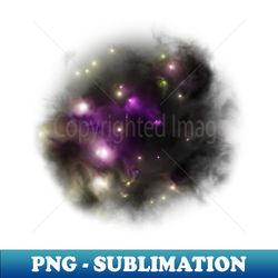 Purple and yellow stars in nebula - PNG Transparent Digital Download File for Sublimation - Perfect for Sublimation Mastery