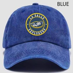 La Salle Explorers NCAA Embroidered Distressed Hat, NCAA La Salle Explorers Logo Embroidered Hat, Baseball Cap