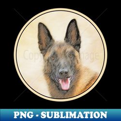 Belgian Malinois Painting - Cute Original Dog Art - Retro PNG Sublimation Digital Download - Bold & Eye-catching