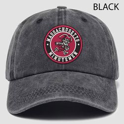 Massachusetts Minutemen NCAA Embroidered Distressed Hat, NCAA Massachusetts Minutemen Logo Embroidered Hat, Baseball Cap