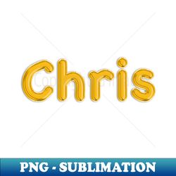 gold balloon foil chris name - stylish sublimation digital download - unlock vibrant sublimation designs