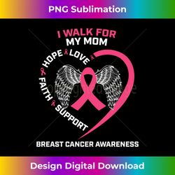 Pink In Memory Of I Walk For My Mom Breast Cancer Awareness Long Sleeve - Sublimation-Optimized PNG File - Animate Your Creative Concepts