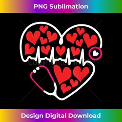 Stethoscope Heart Valentines Day Registered Nurse RN LPN - Artisanal Sublimation PNG File - Challenge Creative Boundaries