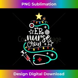 ER Nurse Crew Gift Merry Christmas Emergency Room Nursing Long Sleeve - Artisanal Sublimation PNG File - Lively and Captivating Visuals