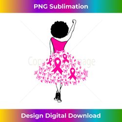 Queen African American Breast Cancer Awareness Black Support Long Sleeve - Urban Sublimation PNG Design - Tailor-Made for Sublimation Craftsmanship