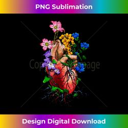 Floral Goth Anatomical Heart Show Love - Luxe Sublimation PNG Download - Ideal for Imaginative Endeavors