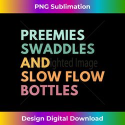 Womens Preemies Swaddles and Slow Flow Bottles, NICU Nurse V-Neck - Bohemian Sublimation Digital Download - Customize with Flair