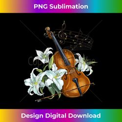 Floral Violin - Lilies Flower - Timeless PNG Sublimation Download - Access the Spectrum of Sublimation Artistry