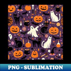 Retro Halloween Pattern - Trendy Sublimation Digital Download - Perfect for Personalization
