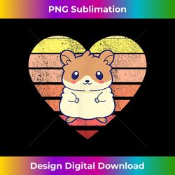 Cute Hamster Design Retro Heart Shape Vintage - Artisanal Sublimation PNG File - Lively and Captivating Visuals