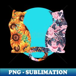 Flower Cats Sunflowers and Roses - High-Quality PNG Sublimation Download - Defying the Norms