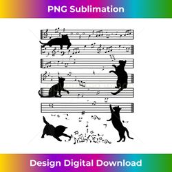 Cute Cat Kitty Playing Music Note Clef Musician Art Funny - Deluxe PNG Sublimation Download - Challenge Creative Boundaries