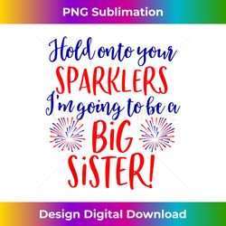 Kids Big Sister Sparkler 4th of July Pregnancy Announcement - Deluxe PNG Sublimation Download - Access the Spectrum of Sublimation Artistry