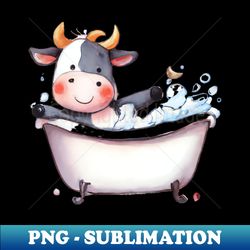 cute baby cow in bathtub - aesthetic sublimation digital file - enhance your apparel with stunning detail