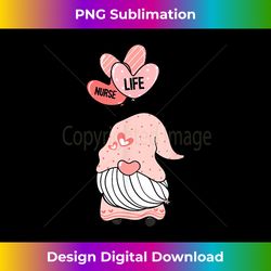Nurse Life Valentines Day Cute Gnome V-Day Nursing RN LPN - Contemporary PNG Sublimation Design - Animate Your Creative Concepts